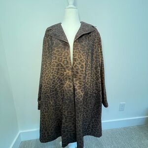 Mycra Pac Designer Wear Leopard Print Trench Coat XL